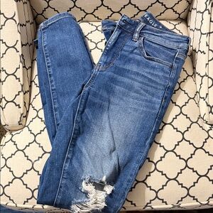 American Eagle Outfitters Women's Distressed Blue Skinny Jeans